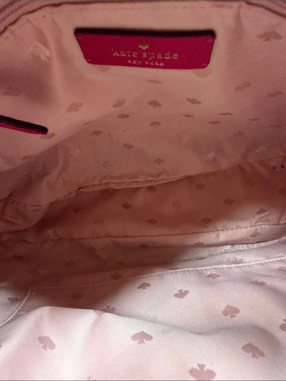 kate spade Fuchsia Pebbled Leather Crossbody with Striped Strap